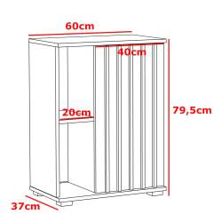 Comoda Montana 60 1D cu usa si 2 rafturi, 60x37x80 cm, craft si negru