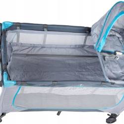 Patut pliabil cu plasa tantari si masuta de infasat, cadru otel, 126x66x77 cm, gri