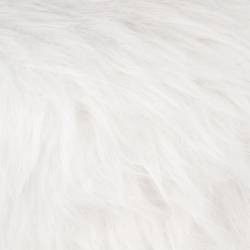 Taburet Atmosphera Oslo cu efect de blana, 42 cm, alb
