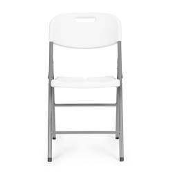 Set 2 scaune pliante 44x58x83 cm, structura metal si sezut HDPE, pliabile si usoare, alb