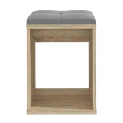 Taburet pentru masuta de toaleta cu sezut confortabil, 30x30x42 cm, stejar