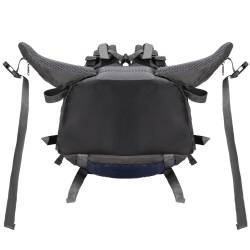 Rucsac tactic militar pentru drumetie, cu husa de ploaie, 90 litri, 25 kg, 74x32x20 cm, gri albastru