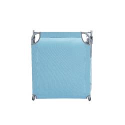 Sezlong pliant Sersimo, 186 x 56 cm, pentru plaja sau gradina, albastru, capacitate 110kg