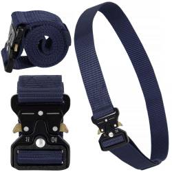 Curea centura Tactical Combat pentru barbati 3.5 x 125 cm, rezistent, albastru inchis