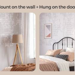 SONGMICS Dulap pentru bijuterii cu oglinda, MDF, iluminare LED, montare pe perete sau usa, 37x10x120 cm, maro rustic