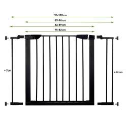 Poarta de siguranta Safety Gate pentru scari, ajustabila 75-82 cm, din otel, neagra