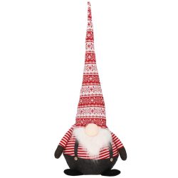 Figurina Craciun, Spiridus cu bluza in dungi, inaltime 80 cm