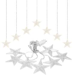 (DL) Ghirlanda luminoasa tip perdea cu stelute 72 LED-uri, 2m, pentru interior/exterior, iluminare alb