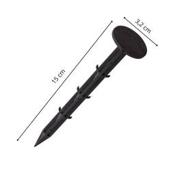 Set 50 cuie plastic fixare folii, tip ancora harpon, 150×32 mm, negru
