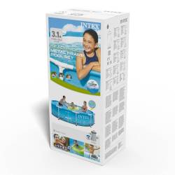 Piscina rotunda cu cadru metalic Beachside Metal Frame Intex 28208NP, 305x76 cm, cu pompa filtrare