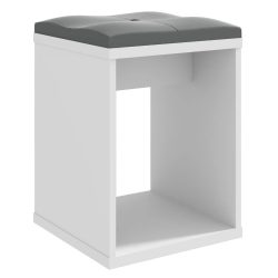 Taburet pentru toaleta cu sezut confortabil, 30x30x42 cm, alb