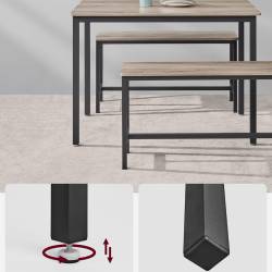 VASAGLE Masa de bar cu 2 banci, design industrial, 110x70x75cm, stejar sonoma