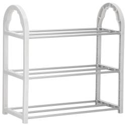 Pantofar PVC si metal, Sersimo cu 3 rafturi, 49x48cm, argintiu