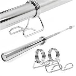 Bara olimpica pentru greutati 220 cm, diametru 50 mm, otel cromat, incarcare maxima 200 kg