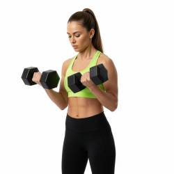Set gantere hex 2x10 kg, bitum cu invelis rezistent PP, negru