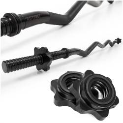 Bara haltera curbata Z pentru greutati 120 cm, diametru 25 mm, otel, incarcare maxima 140 kg, negru