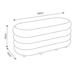 Taburet tapitat Puffo cu spatiu de depozitare, velur, 100x42x42 cm, maro