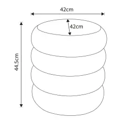Taburet tapitat Snuggo cu spatiu de depozitare, velur, diametru 42 cm, inaltime 45 cm, crem