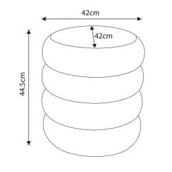 Taburet tapitat Snuggo cu spatiu de depozitare, velur, diametru 42 cm, inaltime 45 cm, portocaliu