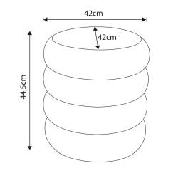 Taburet tapitat Snuggo cu spatiu de depozitare, velur, diametru 42 cm, inaltime 45 cm, negru