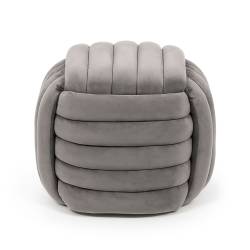 Taburet tapitat Nilo, velur, 53x50x43 cm, gri deschis