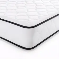 Saltea cu arcuri si husa de protectie, 7 zone confort, duritate H3 medie, inaltime 24 cm, alb, 160x200 cm