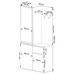 Set hol Entro cu oglinda, cuier si spatii de depozitare, PAL laminat 16 mm, 95x35x183 cm, stejar artisan
