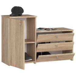 Dulap pantofi S16 cu comoda, 3 niveluri rabatabile, PAL laminat 16 mm, 98x33x67 cm, stejar sonoma