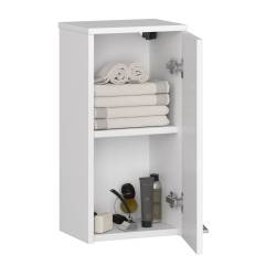 Dulap suspendat baie FIN cu 1 usa si raft interior, PAL laminat, 30x22x60 cm, alb