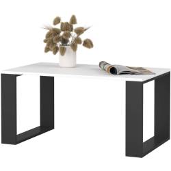Masuta cafea NOX cu raft inferior, PAL laminat, 92x53x45 cm, alb si negru