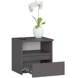 Noptiera cu 1 sertar, PAL laminat 16mm, 40x35x40 cm, gri