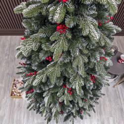 Brad artificial Sersimo, Alexima Elite, verde nins cu merisoare, mix 2D+3D, 230 cm