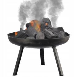 Semineu de gradina 60x36 cm, otel gros 2 mm, cu picioare detasabile, rezistent la temperaturi inalte, negru