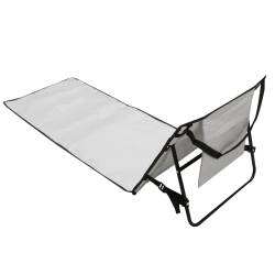 Sezlong de plaja pliabil, spatar cu cadru metalic, reglabil, 150x47 cm, gri