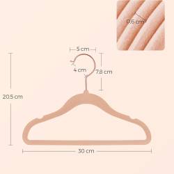 SONGMICS Set de 50 de umerase copii din catifea, antialunecare, carlige rotative 360°, 30 cm, roz