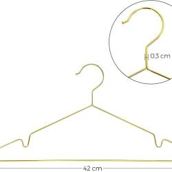 SONGMICS Set de 20 de umerase metalice cu finisaj cromat, design slim antiderapant, 42 cm, auriu
