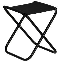 Scaun pliabil pentru camping sau pescuit, cadru metalic, maxim 100 kg, 26x26x34 cm, negru