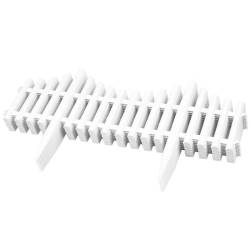 Set 4 panouri de gard decorativ gradina, flexibil, PVC, set 4 x 60x33 cm, alb