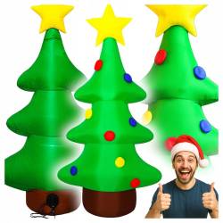 Brad gonflabil de exterior decor de Craciun, iluminare LED, compresor integrat, 125 cm, verde