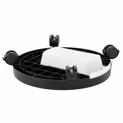 Suport ghiveci cu roti si tava colectare apa, suport mobil pentru plante, din plastic, 40 cm, negru