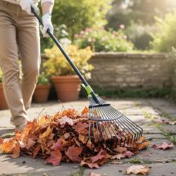 Grebla gradina pentru frunze, latime reglabila 20-59 cm, maner telescopic 120-160 cm, negru