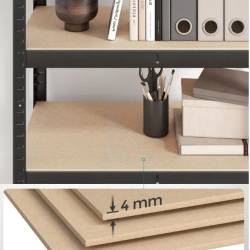 SONGMICS Set 2 rafturi metalice cu 4 polite MDF reglabile, 80x40x160 cm, negru