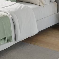 SONGMICS Masuta laterala tip noptiera, cu 3 rafturi si cos textil, cadru metalic, 30x34x58 cm, alb mat