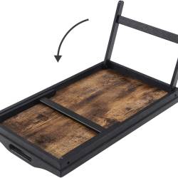 SONGMICS Masuta pliabila pentru laptop si mic dejun in pat, cu blat 50x30 cm, suport integrat pentru telefon sau tableta, margini inaltate si manere p