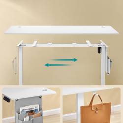 SONGMICS Birou electric reglabil pe inaltime, cadru metalic, functie memorie 4 pozitii, 160x70x(72-120) cm, alb
