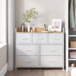 SONGMICS Comoda cu 7 sertare textile, cadru metalic, 98x29x85 cm