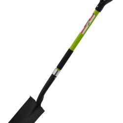 Lopata gradina cu lama dreapta, coada din fibra de sticla 120 cm, maner tip D, negru si verde