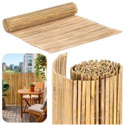 Panou paravan gard din bambus natural, inaltime 150 cm, lungine 500 cm, lamele 15mm, maro natur