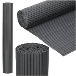 Panou de gard pentru intimitate in gradina, lamele PVC ce imita bambusul, protectie UV, 500x100 cm, gri