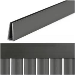Profil mascare PVC pentru panou de gard, 100 cm, protectie margine, gri